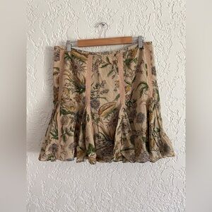 Ralph Lauren Polo Jeans RARE Vintage Y2K Trumpet Floral Ruffle Low Rise Skirt